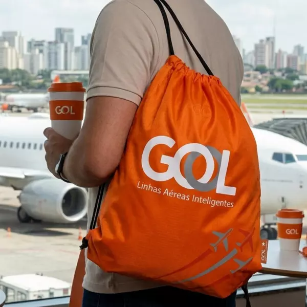 Mochila Saco em Poliéster Personalizada - 40,5 x 33,8 cm 