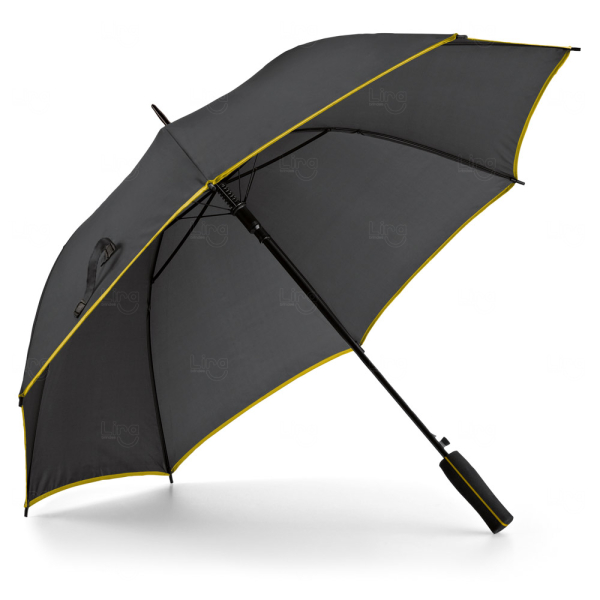 Guarda-Chuva Automático Preto com Borda Colorida Personalizado 