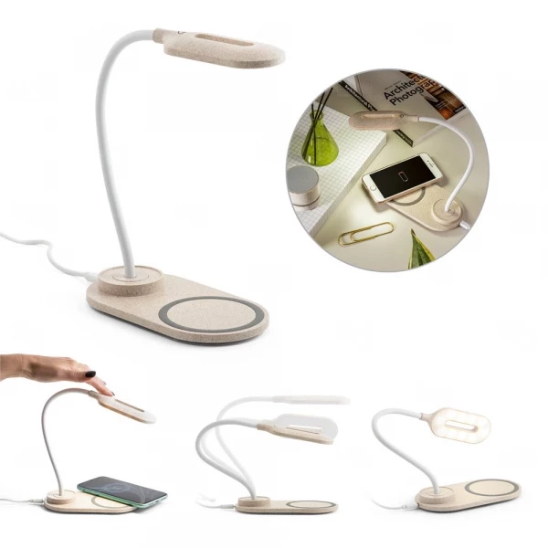 Luminária de Mesa Ecológica com Base de Carregamento 