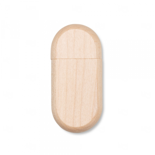 Pen Drive Oval de Bambu Personalizado