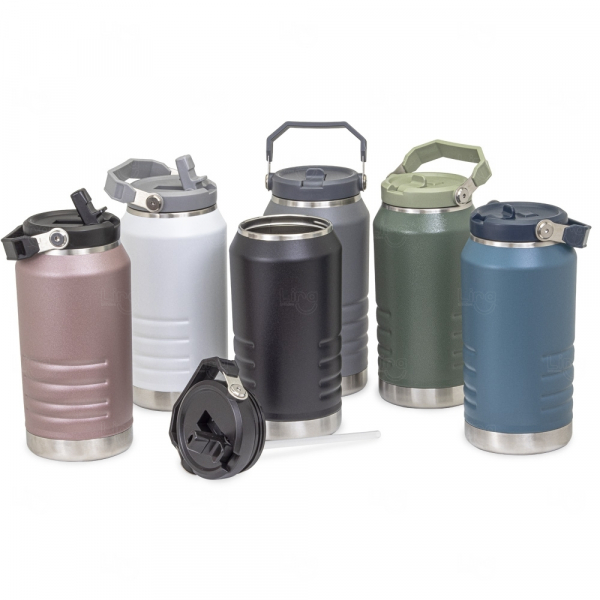Garrafa Térmica Inox 1,1L com Alça e Bico Flip Personalizada 