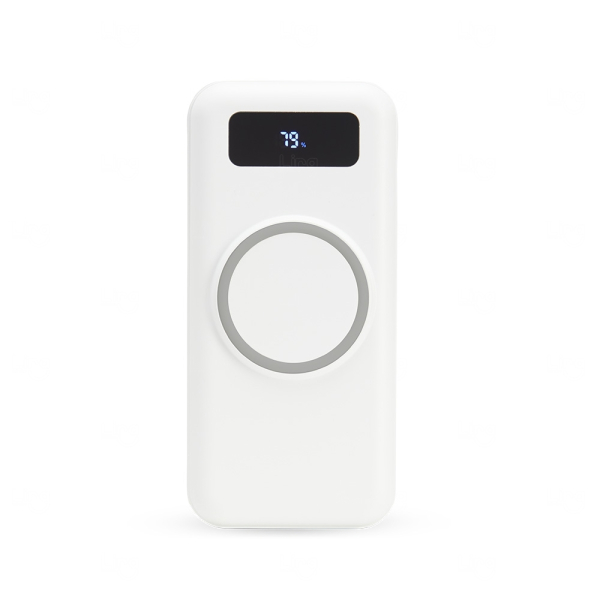Power Bank p/ Indução e Cabos Acoplados Personalizado - 10.000mAh 