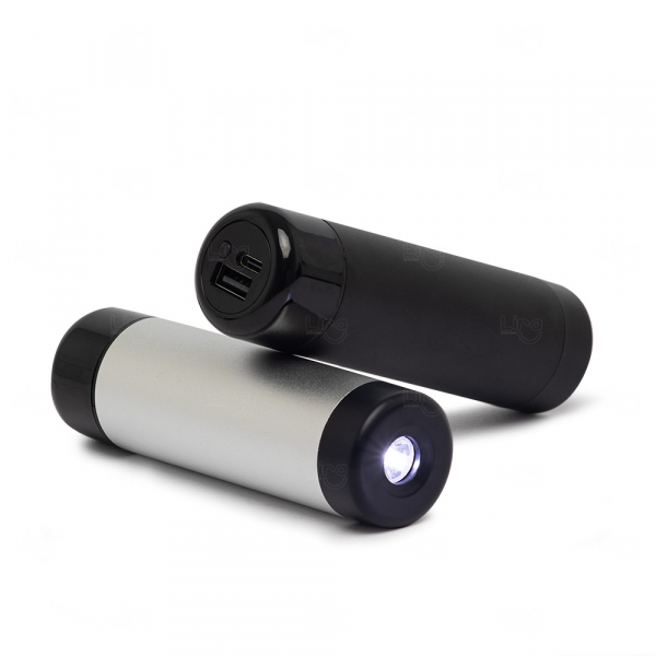 Power Bank Indicador LED e Lanterna Personalizado - 4.000mAh 