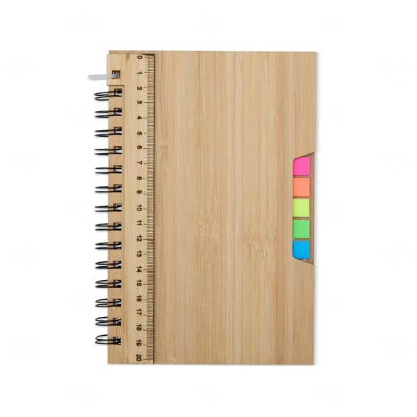 Caderno de Bambu com Régua Personalizado - 21x15cm 