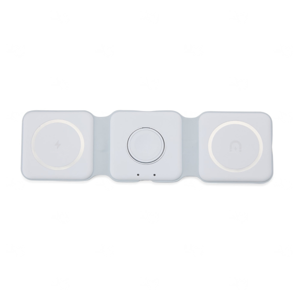 Carregador Sem Fio Magnético Triplo Para Apple Personalizado Branco