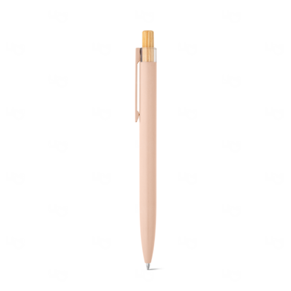 Caneta em Alumínio com Clipe de Bambu Personalizada 