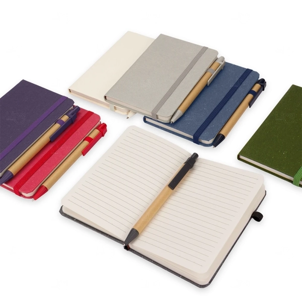 Moleskine em Fibra de Trigo com Caneta Personalizada - 14x9,3cm 