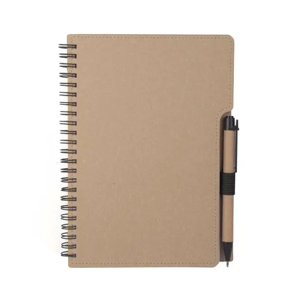 Caderno A5 Capa em Papelão Reciclado com Caneta Personalizado 