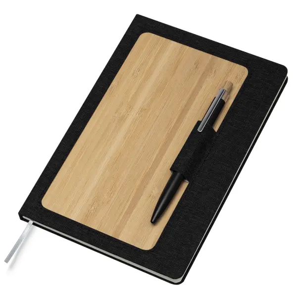 Caderno A5 Capa em RPET e Bambu Personalizado 