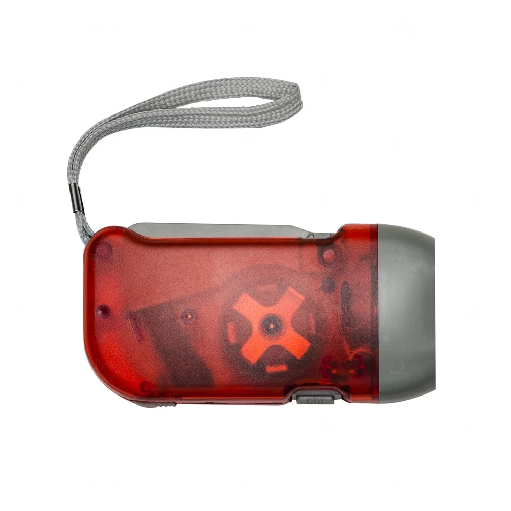 Lanterna de Dínamo com 3 LEDs Personalizada Vermelho