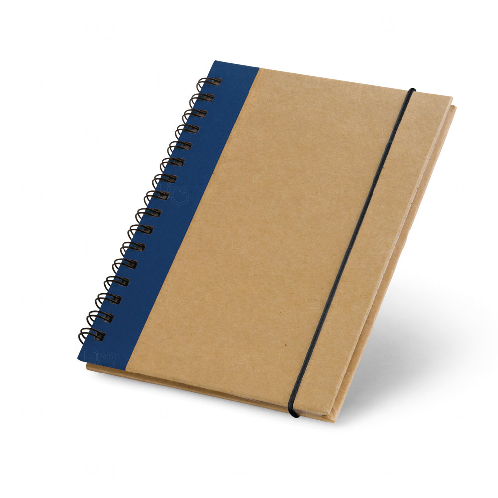 Caderno A6 Capa Dura em Cartão Personalizado - 14,5 x 10,5 cm Azul