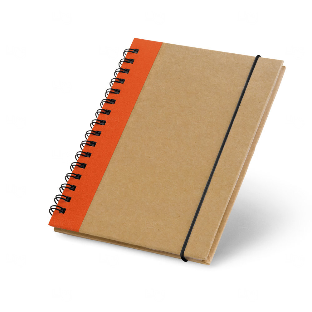 Caderno A6 Capa Dura em Cartão Personalizado - 14,5 x 10,5 cm Laranja