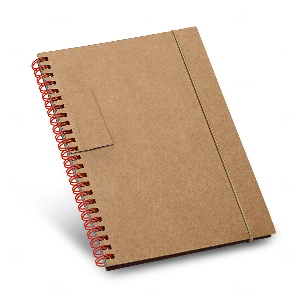Caderno Ecológico com Espiral Personalizado - 18 x 14 cm Vermelho