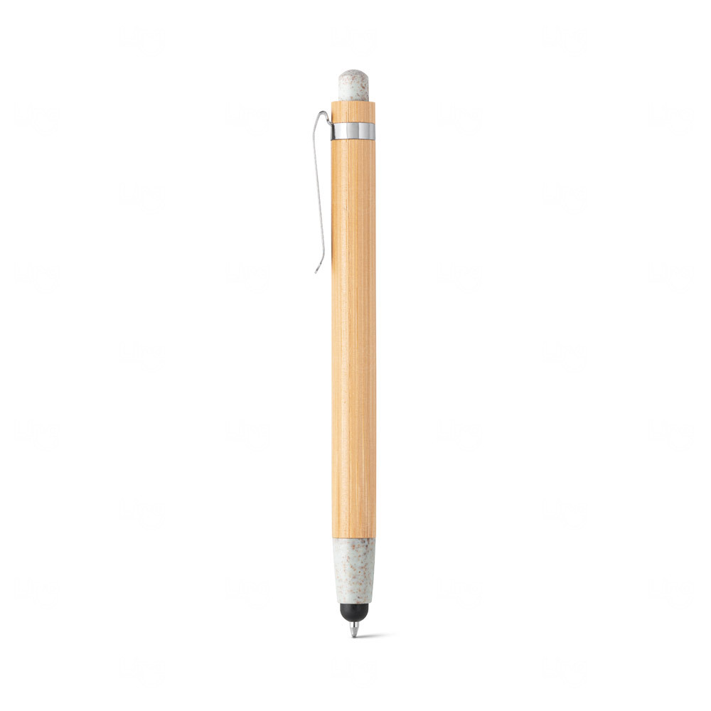 Caneta em Bambu com Touch Personalizada 