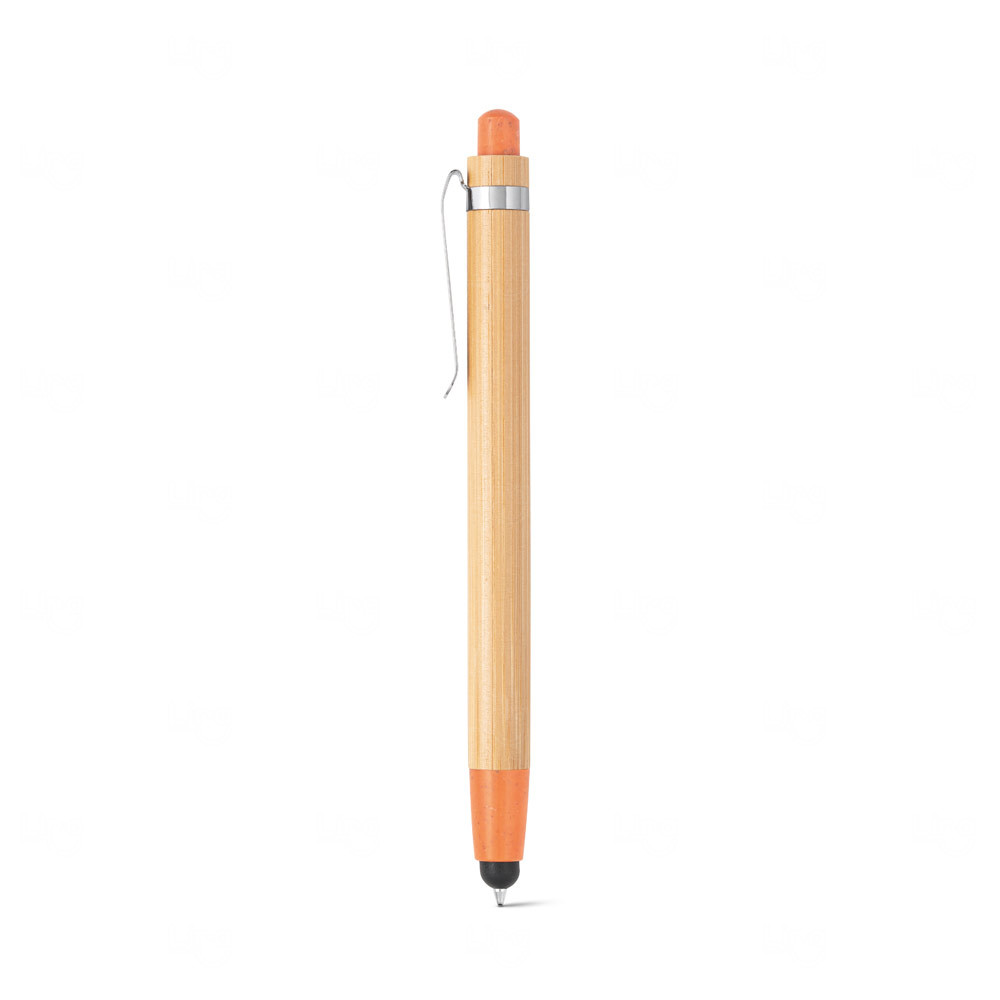 Caneta em Bambu com Touch Personalizada 