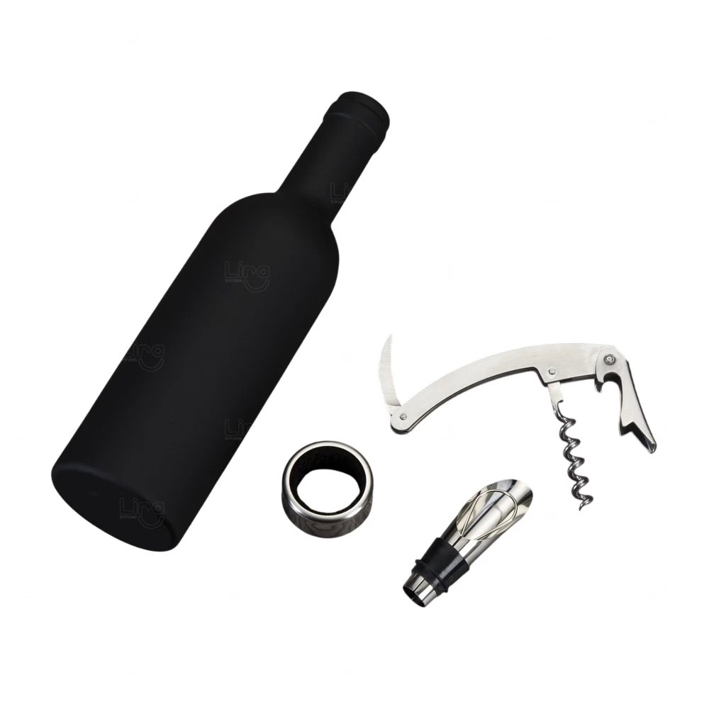 Kit Vinho 3 Peças em Estojo Garrafa Personalizado 