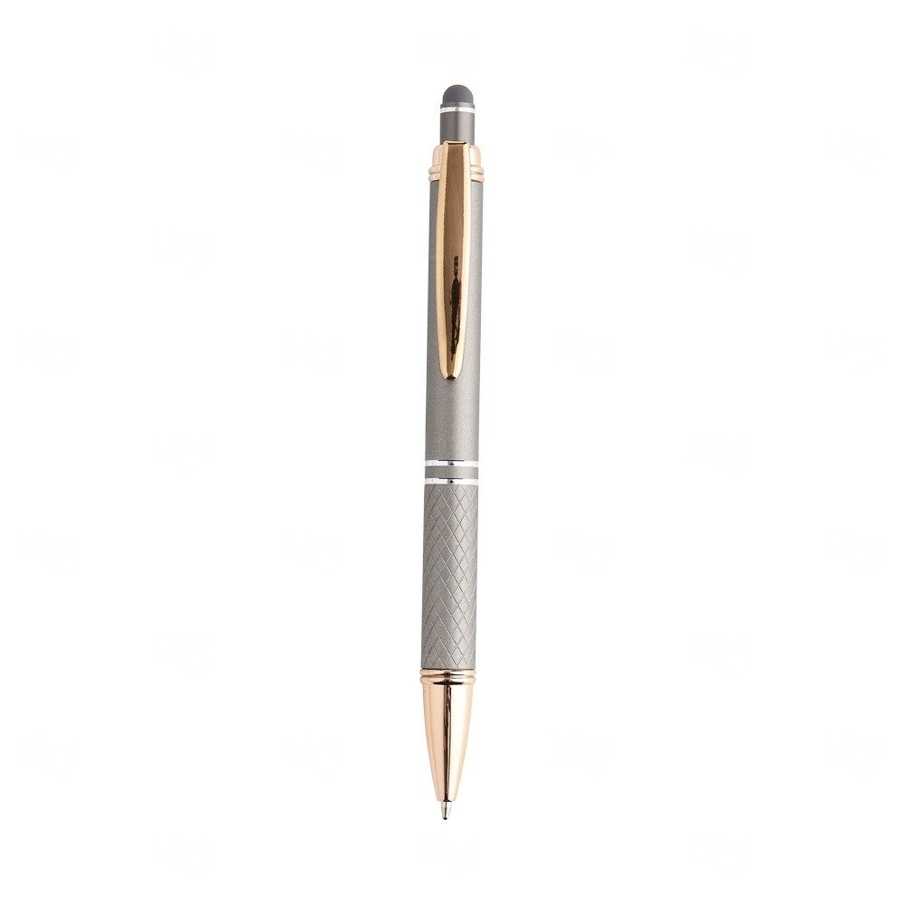 Caneta Metálica Touchscreen com Clip Dourado Personalizada 