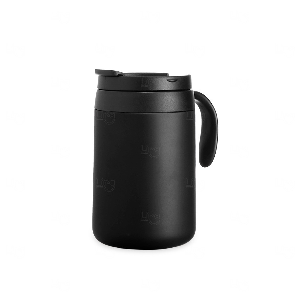 Caneca Térmica Inox 500ml Personalizada Preto