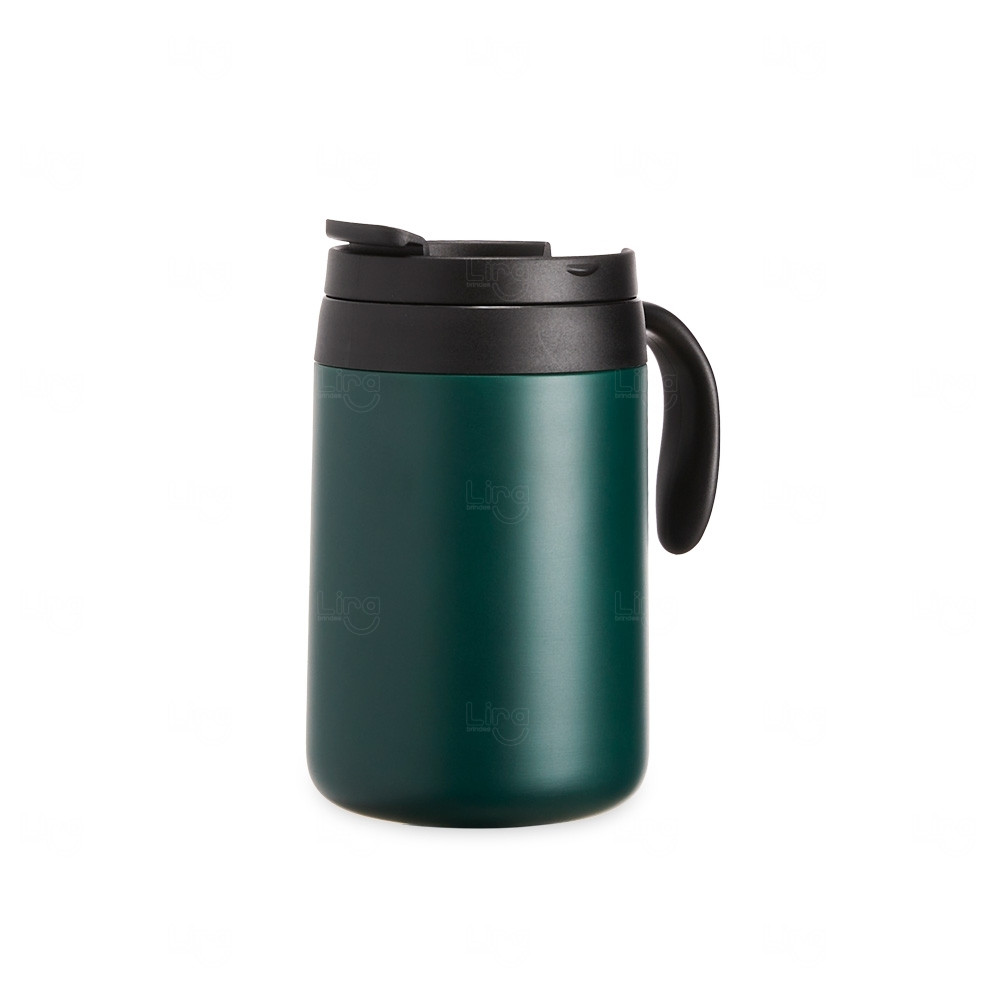 Caneca Térmica Inox 500ml Personalizada Verde Escuro