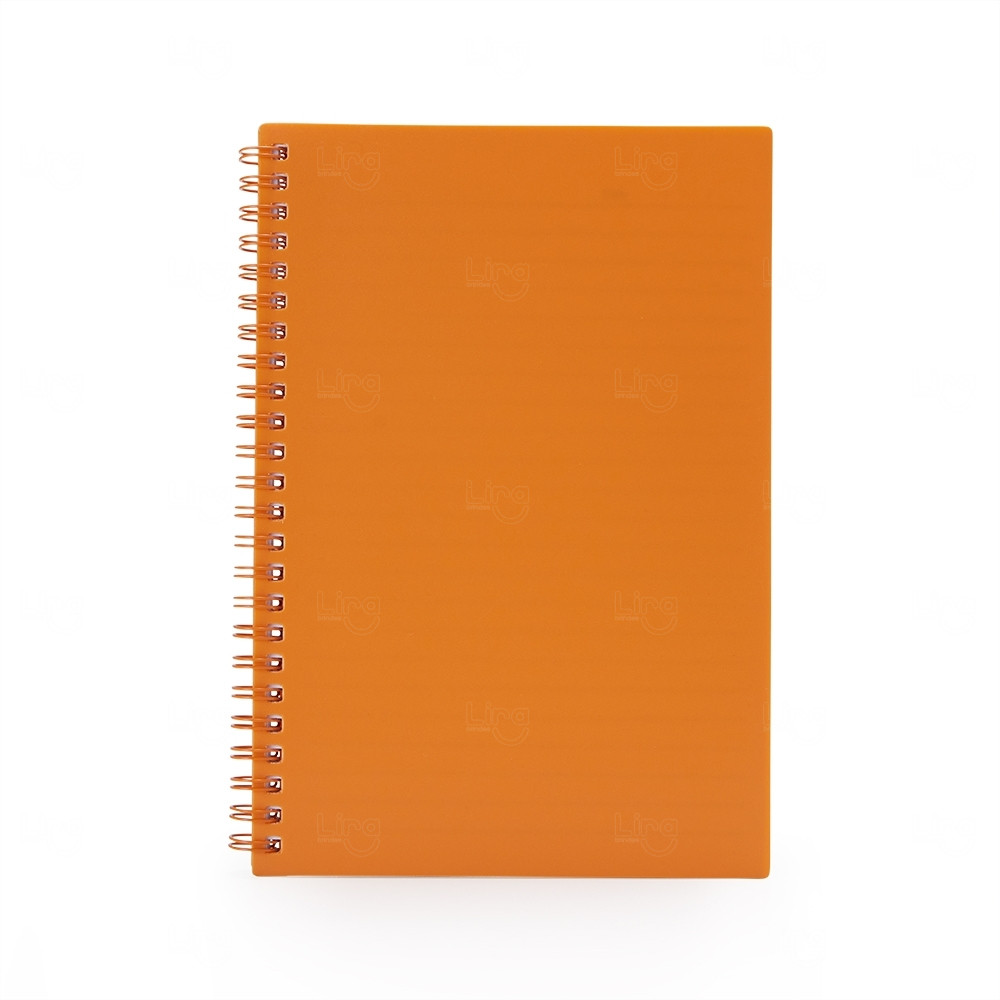 Caderno A5 Plástico Personalizado - 21,2 x 15 cm Laranja