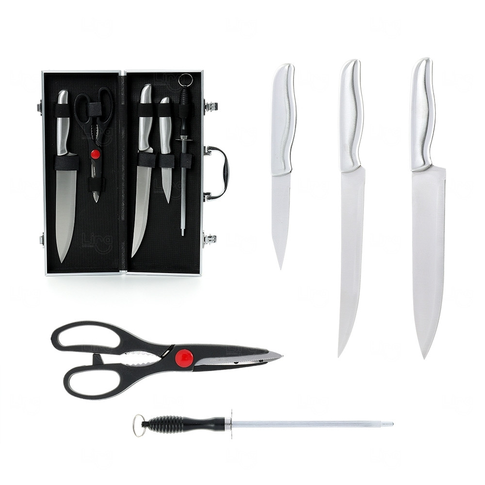 Kit Churrasco 5 Peças com Maleta de Alumínio Personalizado 