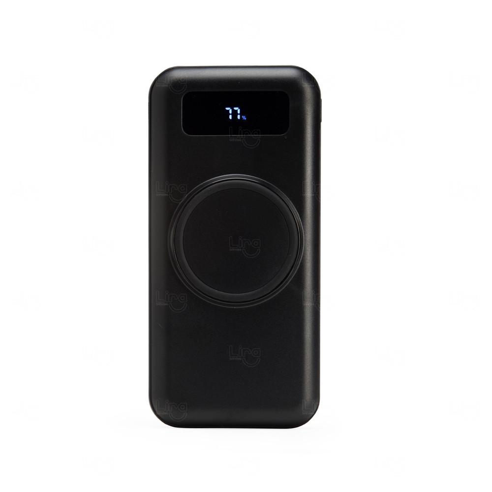 Power Bank p/ Indução e Cabos Acoplados Personalizado - 10.000mAh 