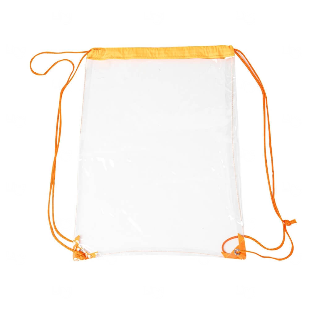 Sacochila Transparente Personalizada - 46 x 34 cm Laranja