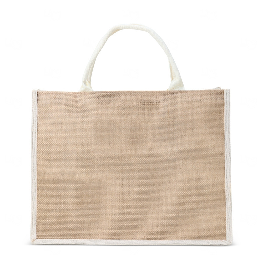 Sacola Ecológica de Juta Personalizada - 35 x 45 cm Branco