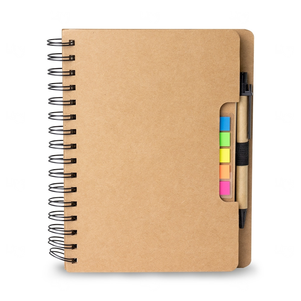 Caderno Ecológico com Adesivos e Caneta Personalizado - 21x18 cm 
