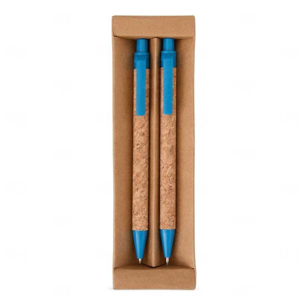 Kit Ecológico Caneta e Lapiseira de Cortiça Personalizado 