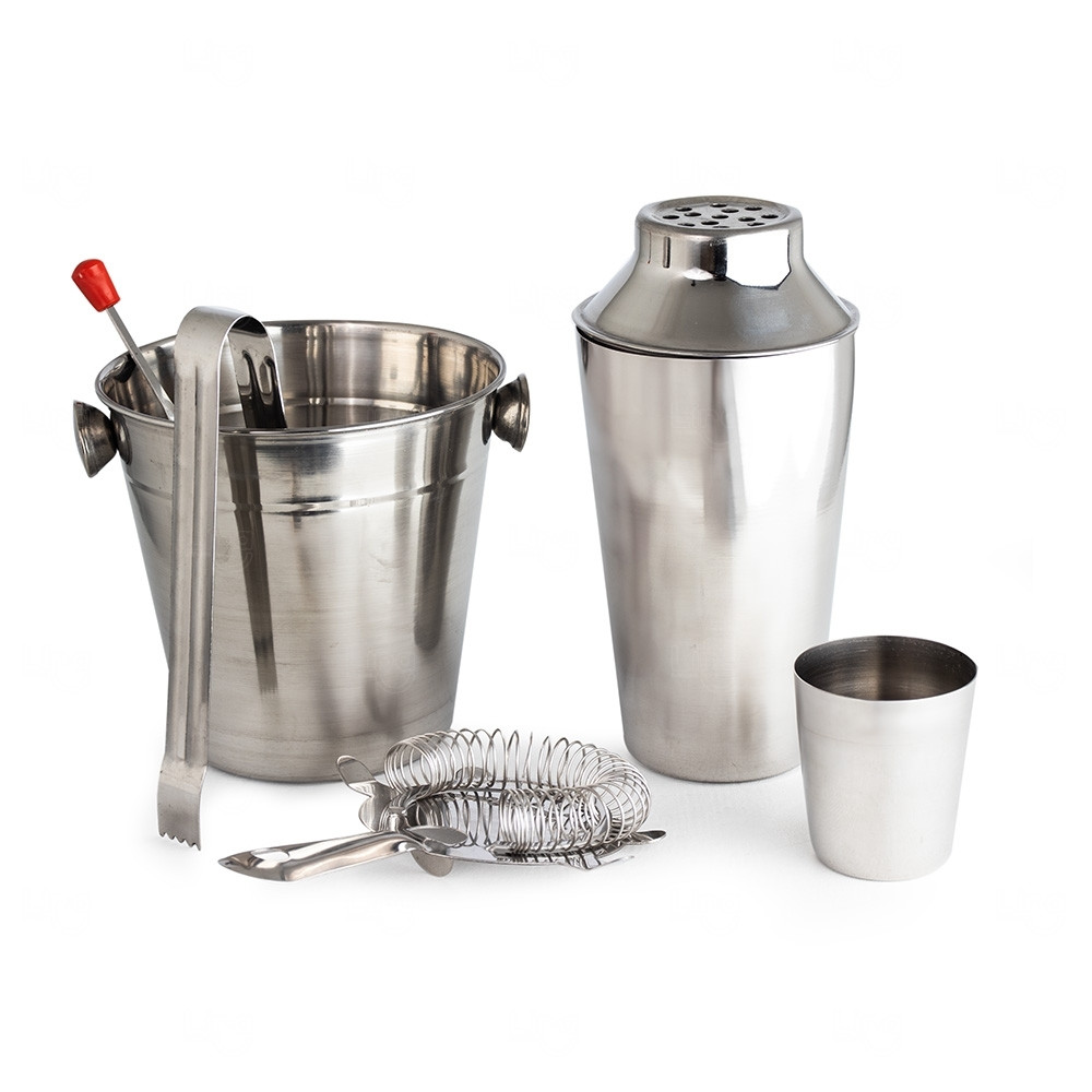 Kit Bar em Aço Inox Personalizado - 5 Peças Inox