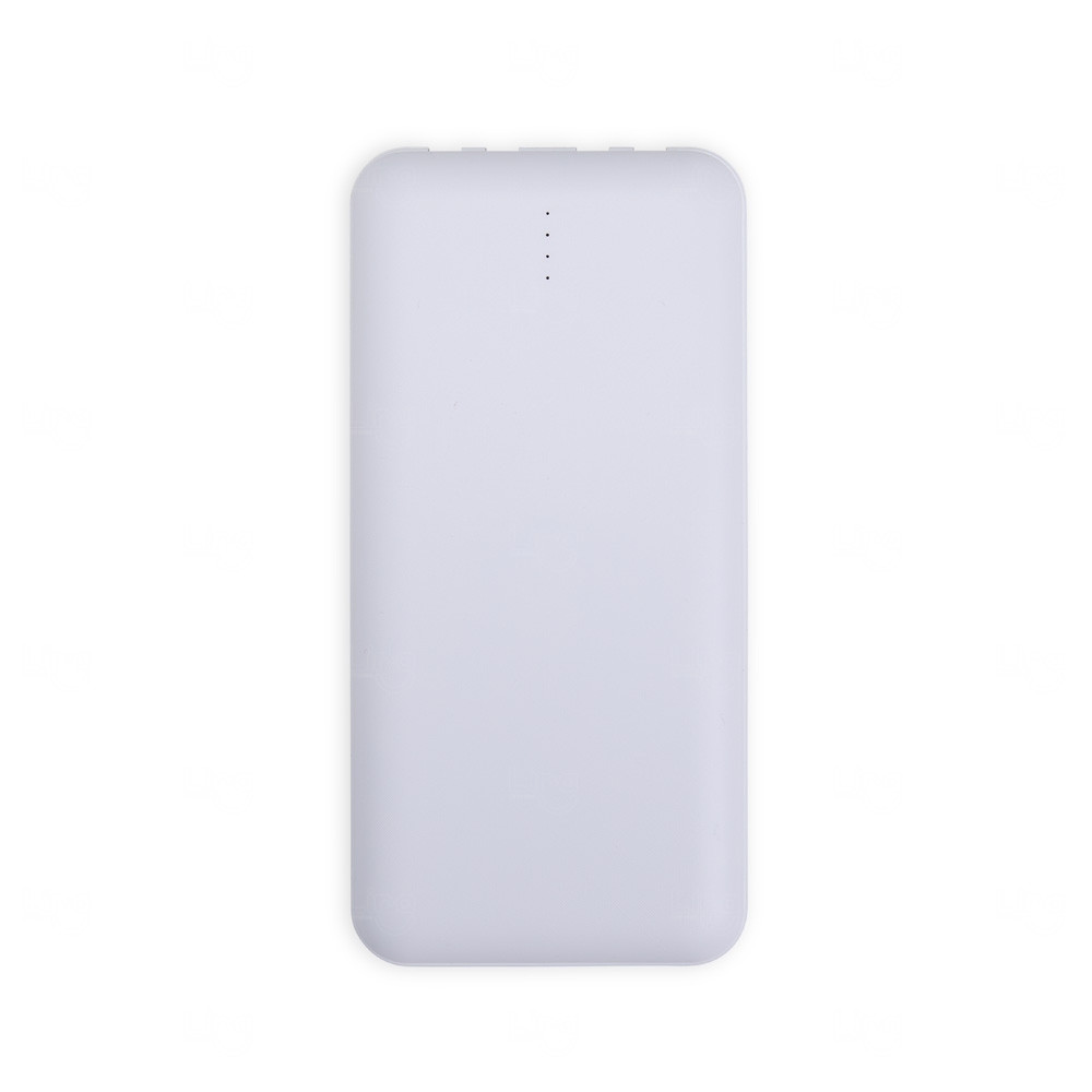Power Bank com Lanterna e Multissaídas Personalizado - 10.000mAh Branco