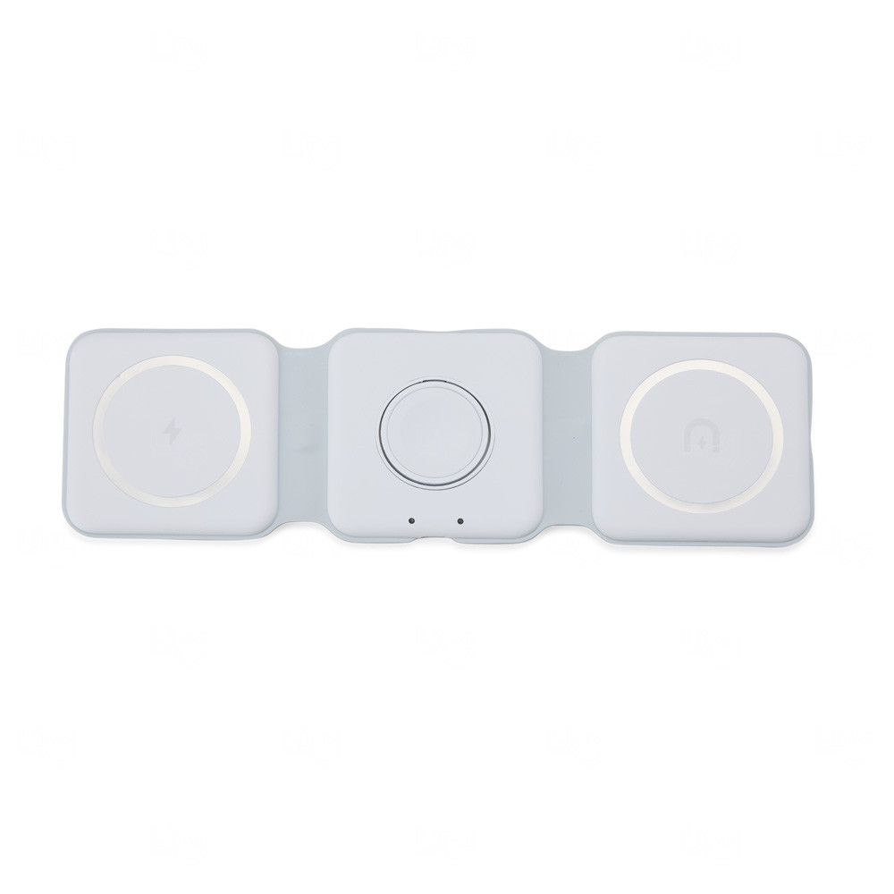 Carregador Sem Fio Magnético Triplo Para Apple Personalizado Branco
