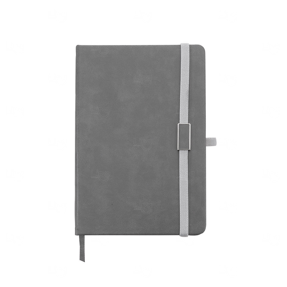 Moleskine Emborrachado Personalizado - 21,2 x 14,5 cm Cinza