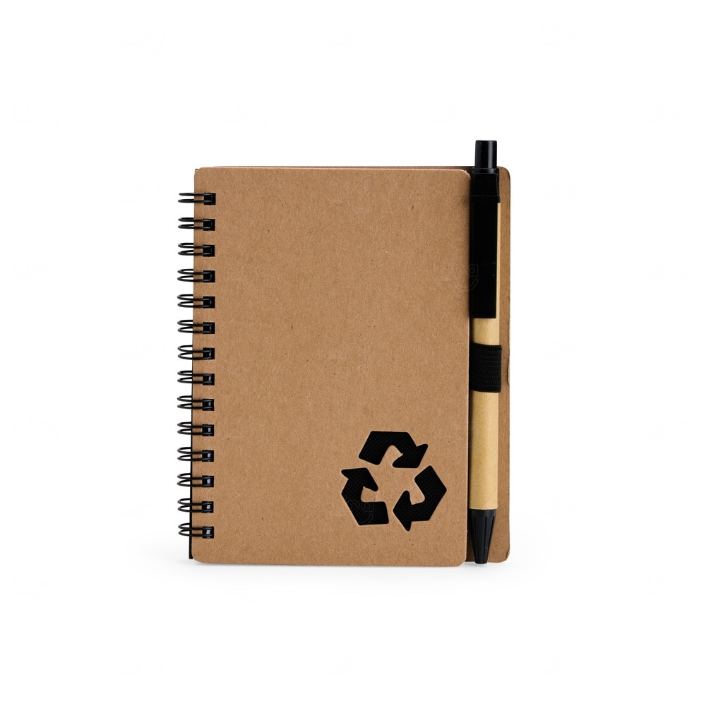 Caderno Ecológico com Caneta Personalizado - 13x10,5 cm 