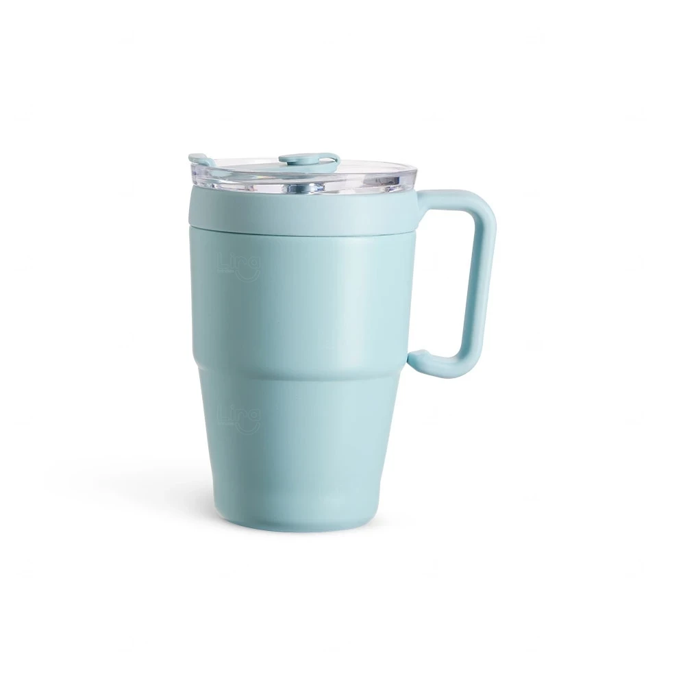 Caneca Térmica 600ml com Canudo Inox Personalizada 