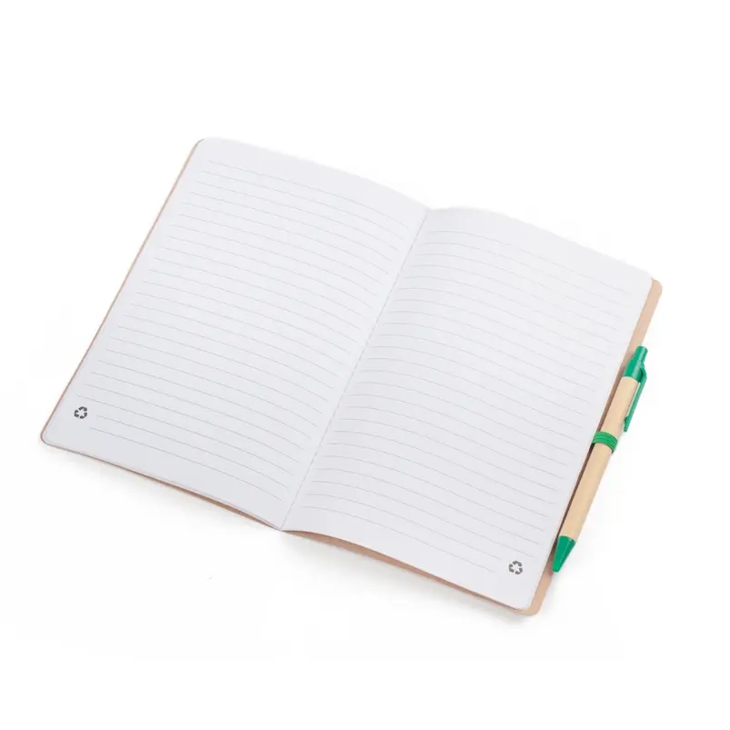 Caderno A5 Capa em Papel Kraft com Caneta Personalizado 